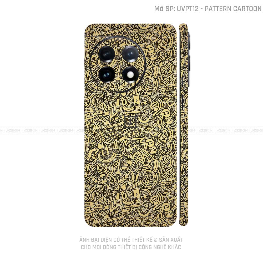 Dán Skin Oneplus Ace Series Vân Pattern Cartoon Vàng | UVPT12