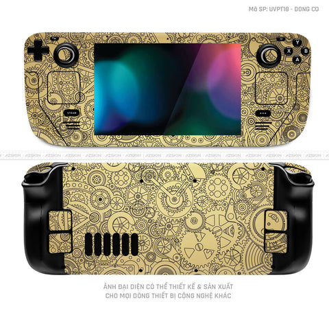 Dán Skin Máy Chơi Game Steam Deck Vân Động Cơ Gold | UVPT18