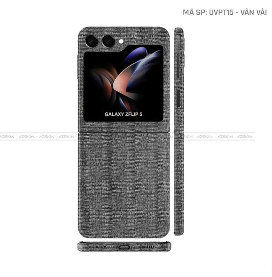 Dán Skin Galaxy Z Flip 7 Vân Vải Xám | UVPT15