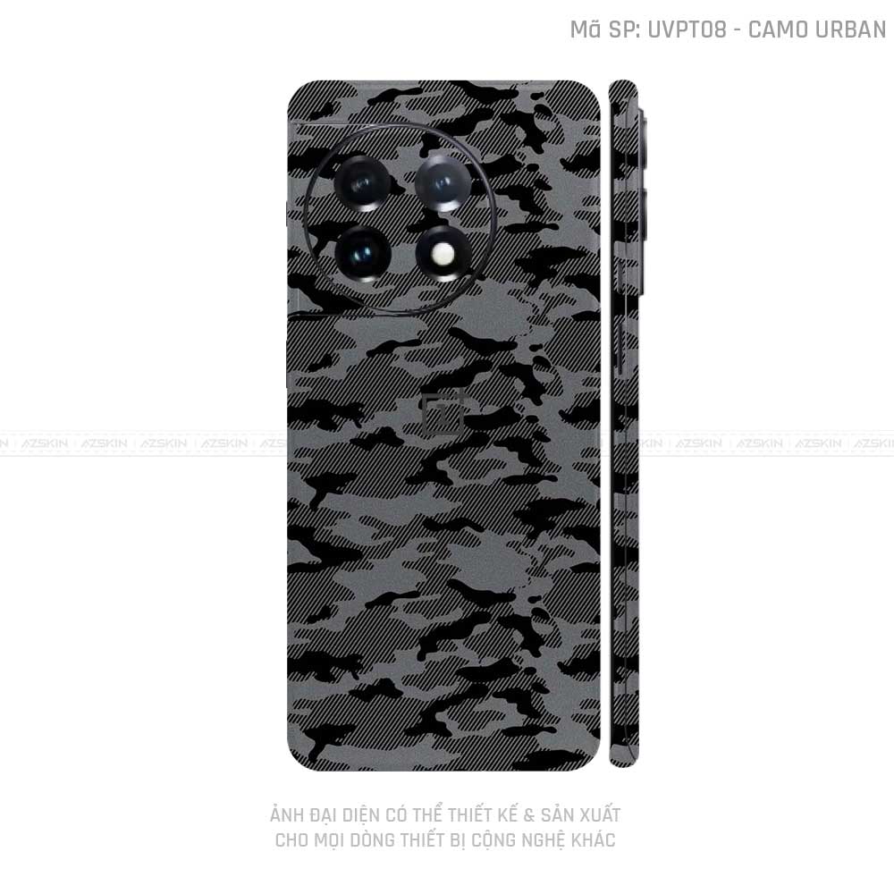 Dán Skin Oneplus Ace Series Vân Camo Urban Xám | UVPT08