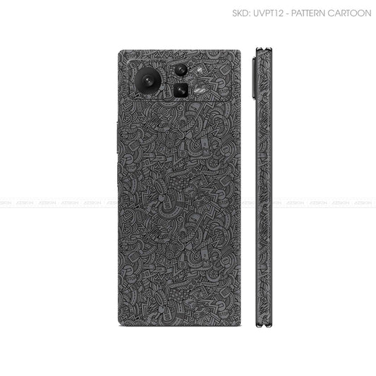 Dán Skin Điện Thoại Xiaomi Mix Fold Series Vân Nổi Cartoon Xám | UVPT12