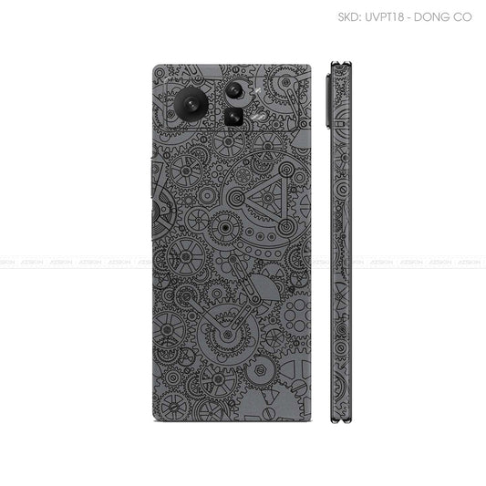 Dán Skin Điện Thoại Xiaomi Mix Fold Series Vân Nổi Động Cơ Xám | UVPT18