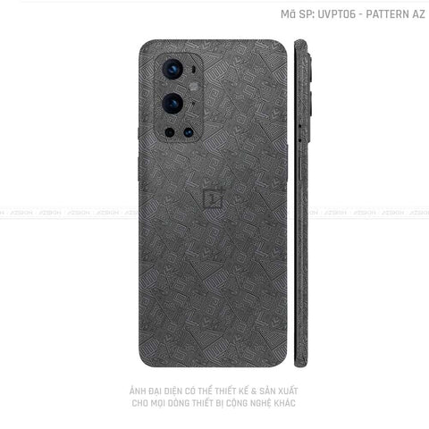 Dán Skin Oneplus 8/9 Series Vân Nổi Pattern AZ Xám | UVPT06