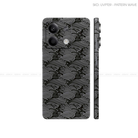 Dán Skin Điện Thoại Xiaomi Redmi 13 Series Vân Nổi Wave Xám | UVPT09
