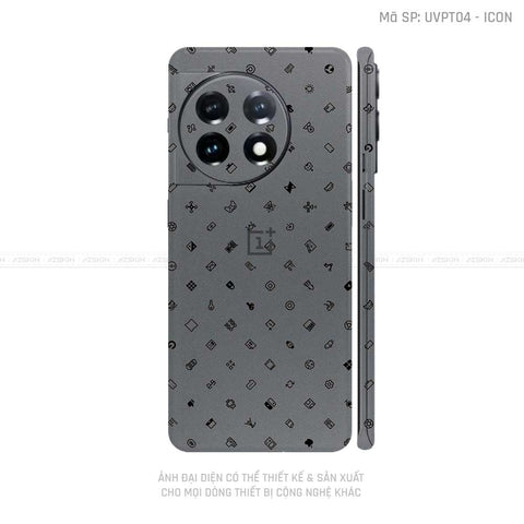 Dán Skin Oneplus Ace Series Vân Icon Xám | UVPT04