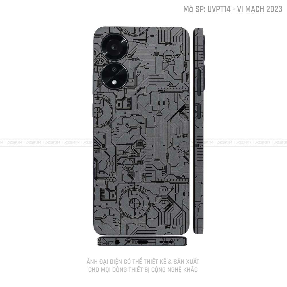 Miếng Dán Skin Điện Thoại OPPO A Series Vân Nổi Vi Mạch 2023 Xám | UVPT14