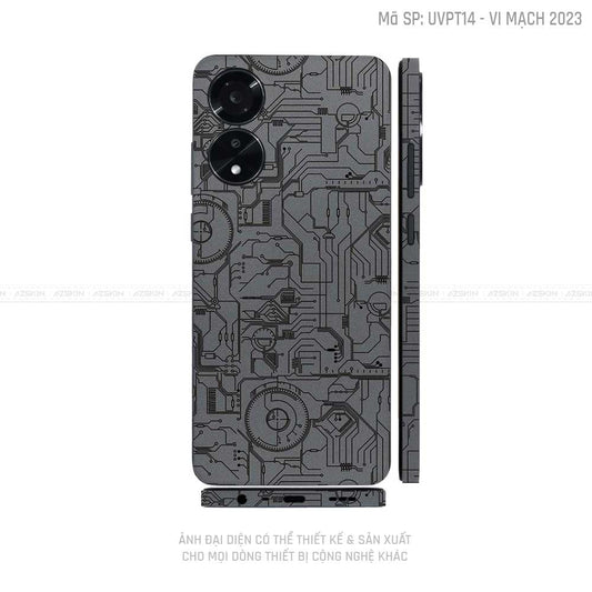Miếng Dán Skin Điện Thoại OPPO A Series Vân Nổi Vi Mạch 2023 Xám | UVPT14