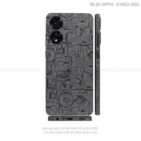 Miếng Dán Skin Điện Thoại OPPO A Series Vân Nổi Vi Mạch 2023 Xám | UVPT14