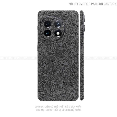 Dán Skin Oneplus Ace Series Vân Pattern Cartoon Xám | UVPT12