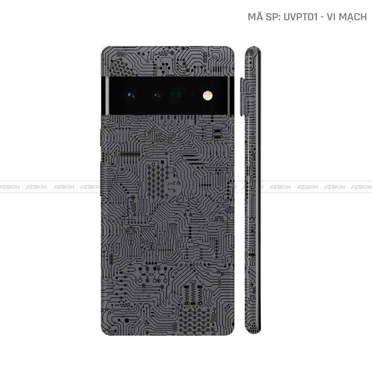 Dán Skin Google Pixel 6 Series Vân Vi Mạch Xám | UVPT01