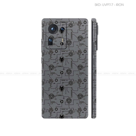 Dán Skin Điện Thoại Xiaomi Mi Mix Series Vân Nổi Iron Man Xám | UVPT17