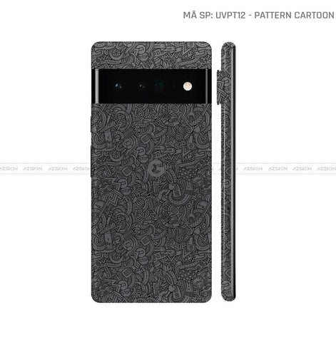 Dán Skin Google Pixel 6 Series Vân Pattern Cartoon Xám | UVPT12