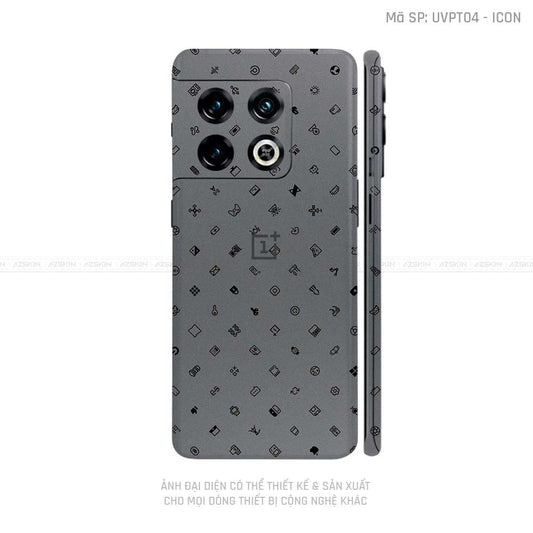 Dán Skin Oneplus 10 Series Vân ICON Xám | UVPT04
