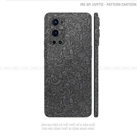 Dán Skin Oneplus 8/9 Series Vân Pattern Cartoon Xám | UVPT12