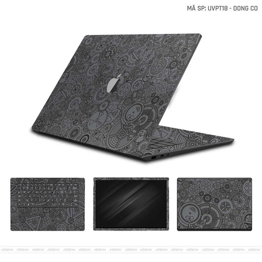 Dán Skin Macbook Vân Nổi Động Cơ Xám | UVPT18