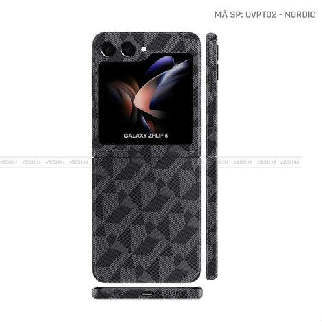 Dán Skin Galaxy Z Flip 7 Vân Nổi Nordic Xám | UVPT02