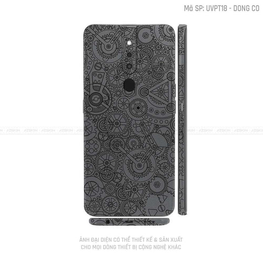 Miếng Dán Skin Điện Thoại OPPO F Series Vân Động Cơ Xám | UVPT18