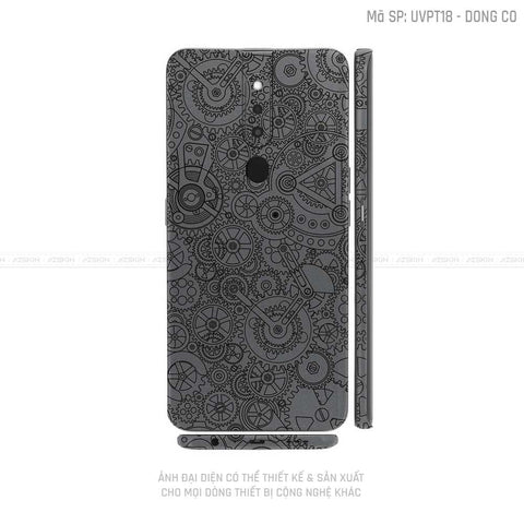 Miếng Dán Skin Điện Thoại OPPO F Series Vân Động Cơ Xám | UVPT18