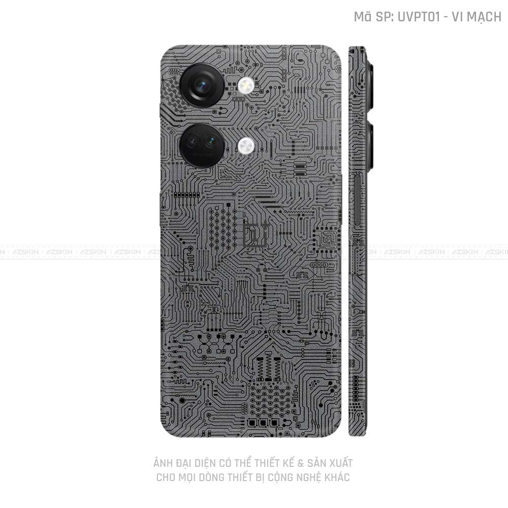 Dán Skin Oneplus Nord Series Vân Vi Mạch Xám | UVPT01