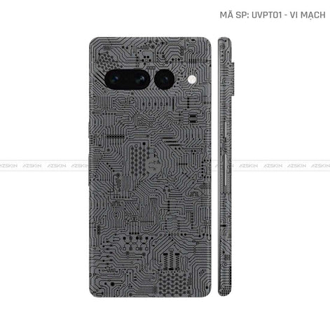 Dán Skin Google Pixel 7 Series Vân Vi Mạch Xám | UVPT01