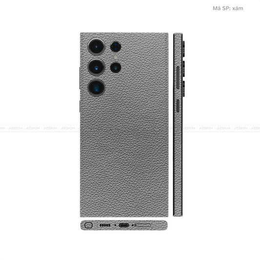 Dán Skin Samsung Galaxy S24 Series Vân Nổi Vân Da Xám | UVPT13