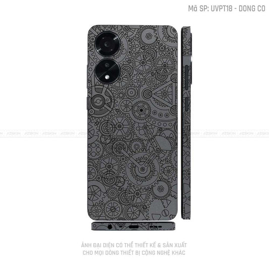 Miếng Dán Skin Điện Thoại OPPO A Series Vân Nổi Động Cơ Xám | UVPT18