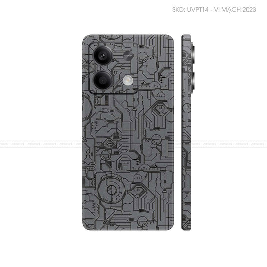 Dán Skin Điện Thoại Xiaomi Redmi 13 Series Vân Nổi Vi Mạch 2023 Xám | UVPT14