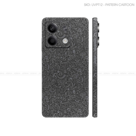 Dán Skin Điện Thoại Xiaomi Redmi 13 Series Vân Nổi Cartoon Xám | UVPT12