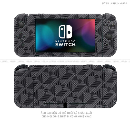 Dán Skin Máy Chơi Game Nintendo Switch Vân Nordic Xám | UVPT02