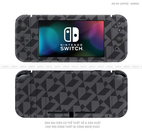 Dán Skin Máy Chơi Game Nintendo Switch Vân Nordic Xám | UVPT02