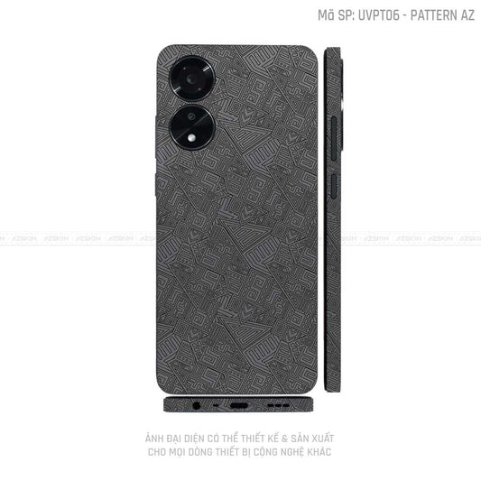 Miếng Dán Skin Điện Thoại OPPO A Series Vân Nổi Pattern AZ Xám | UVPT06
