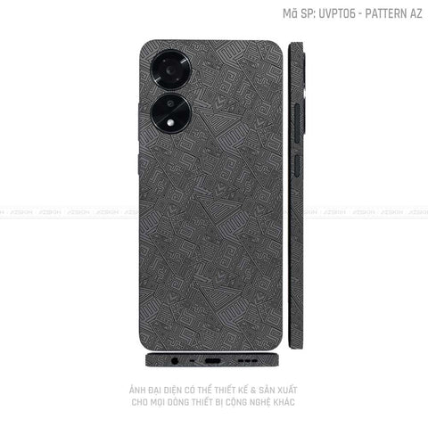 Miếng Dán Skin Điện Thoại OPPO A Series Vân Nổi Pattern AZ Xám | UVPT06