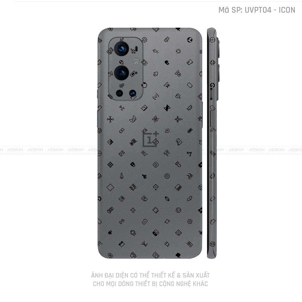 Dán Skin Oneplus 8/9 Series Vân ICON Xám | UVPT04