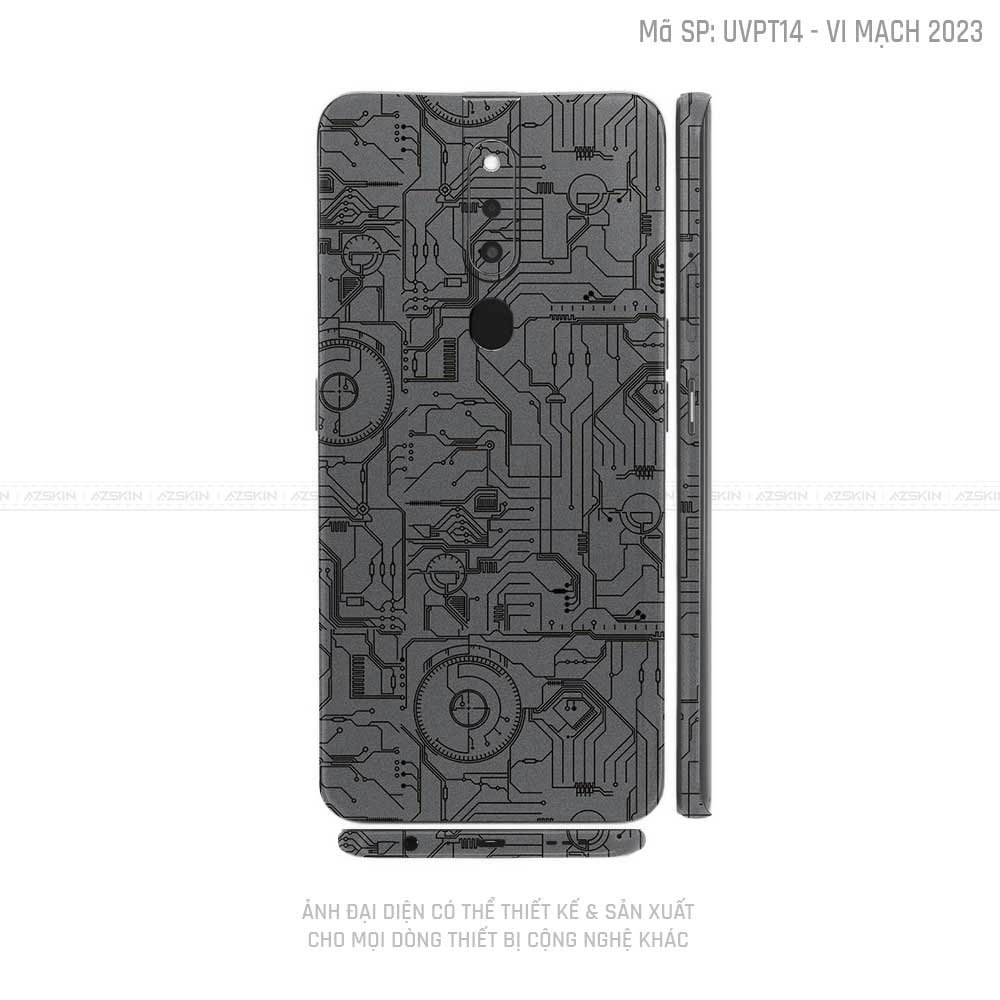 Miếng Dán Skin Điện Thoại OPPO F Series Vân Vi Mạch 2023 Xám | UVPT14