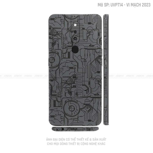 Miếng Dán Skin Điện Thoại OPPO F Series Vân Vi Mạch 2023 Xám | UVPT14