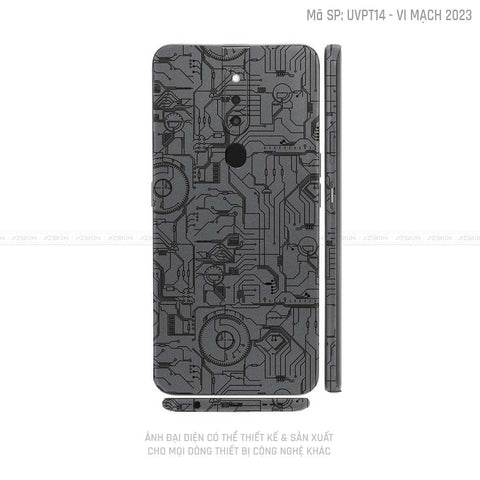 Miếng Dán Skin Điện Thoại OPPO F Series Vân Vi Mạch 2023 Xám | UVPT14