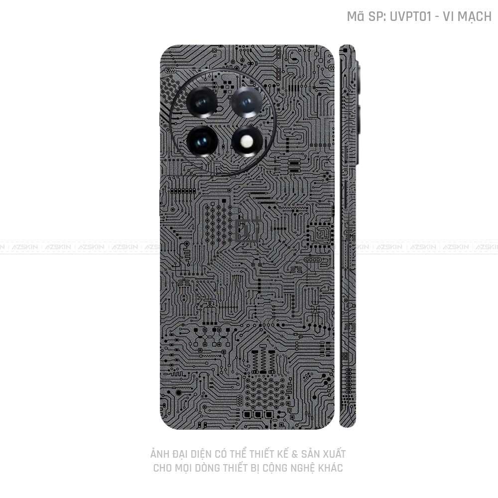 Dán Skin Oneplus Ace Series Vân Vi Mạch Xám | UVPT01