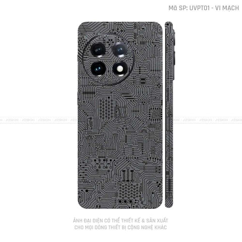 Dán Skin Oneplus Ace Series Vân Vi Mạch Xám | UVPT01
