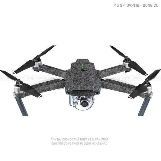 Dán Skin Flycam Vân Nổi Động Cơ Xám | UVPT18