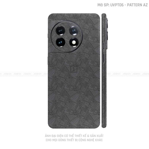 Dán Skin Oneplus Ace Series Vân Pattern AZ Xám | UVPT06