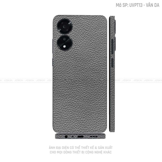 Miếng Dán Skin Điện Thoại OPPO A Series Vân Nổi Vân Da Xám | UVPT13