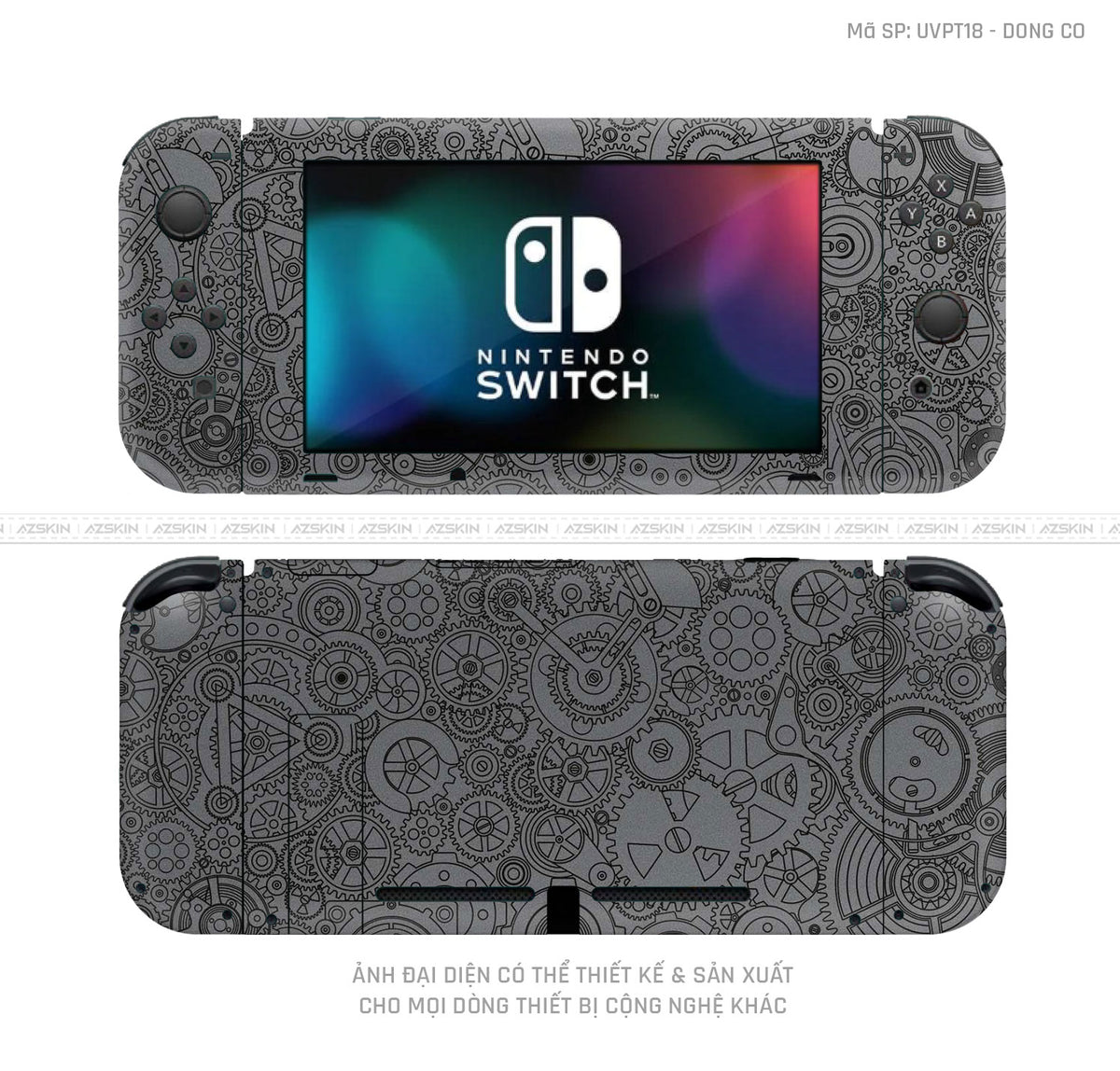 Dán Skin Máy Chơi Game Nintendo Switch Vân Động Cơ Xám | UVPT18