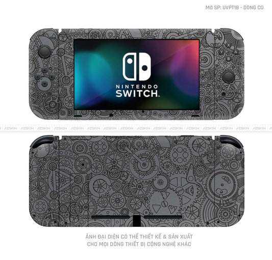 Dán Skin Máy Chơi Game Nintendo Switch Vân Động Cơ Xám | UVPT18