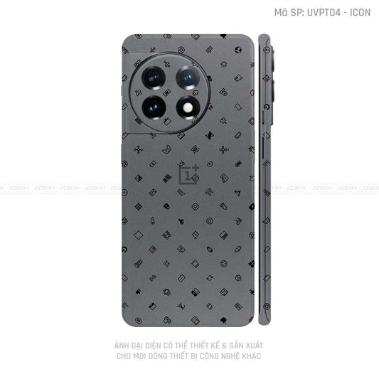 Dán Skin Oneplus 11 Series Vân ICON Xám | UVPT04