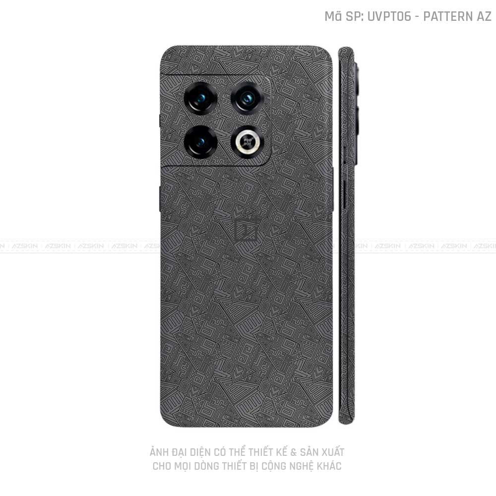 Dán Skin Oneplus 10 Series Vân Pattern AZ Xám | UVPT06