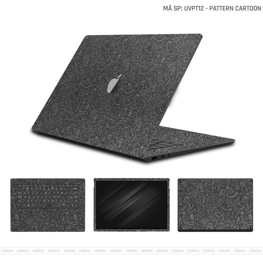 Dán Skin Macbook Vân Nổi Pattern Cartoon Xám | UVPT12