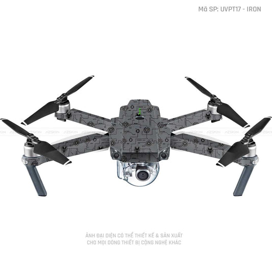 Dán Skin Flycam Vân Nổi Iron Man Xám | UVPT17