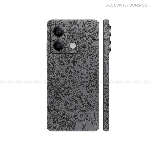 Dán Skin Điện Thoại Xiaomi Redmi 13 Series Vân Nổi Động Cơ Xám | UVPT18