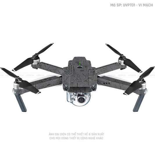 Dán Skin Flycam Vân Nổi Vi Mạch Xám | UVPT01