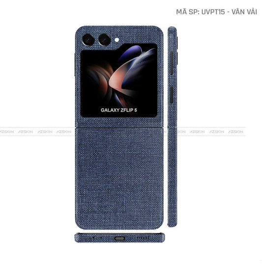 Dán Skin Galaxy Z Flip 7 Vân Vải Xanh Blue | UVPT15